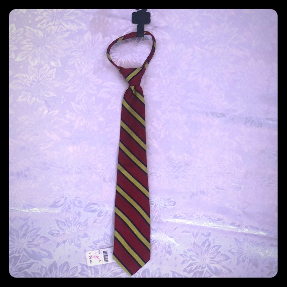 Talbots Kids Red and Gold Boys Tie